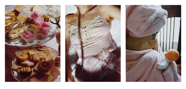 Visiting my everyday surroundings, I found pictures that represented my life. Things I did or had done in the past. My unconscious sometimes made meaning in the pictures. From Woman to Woman 1990, Triptych 22.